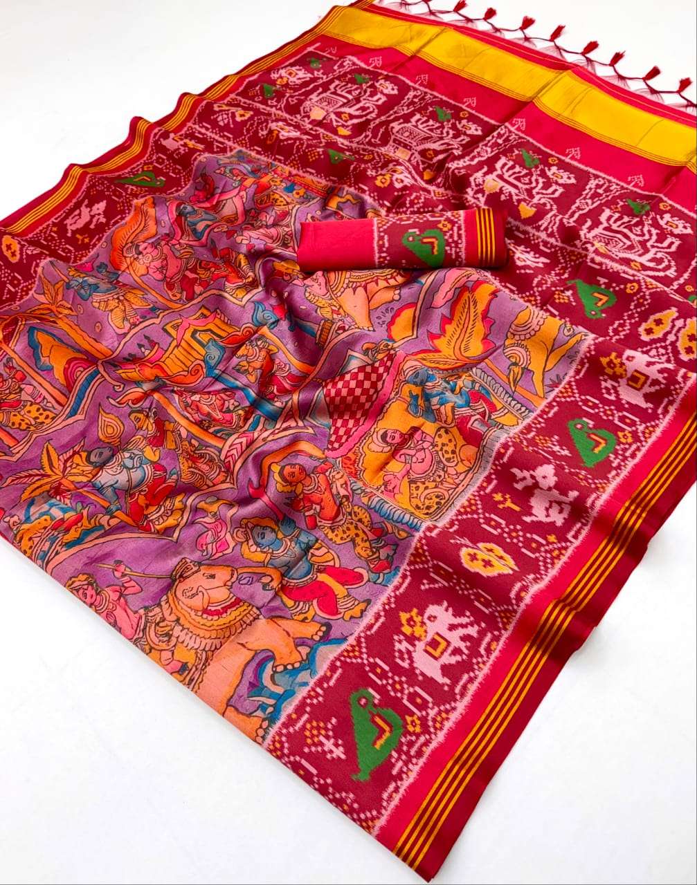 PATOLA HERITAGE OF GUJARAT PATAN PATOLA PRINT ON SILK FABRIC SAREE WHOLESALE IN SURAT